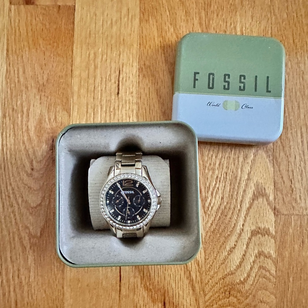 Fossil Black and Gold Watch